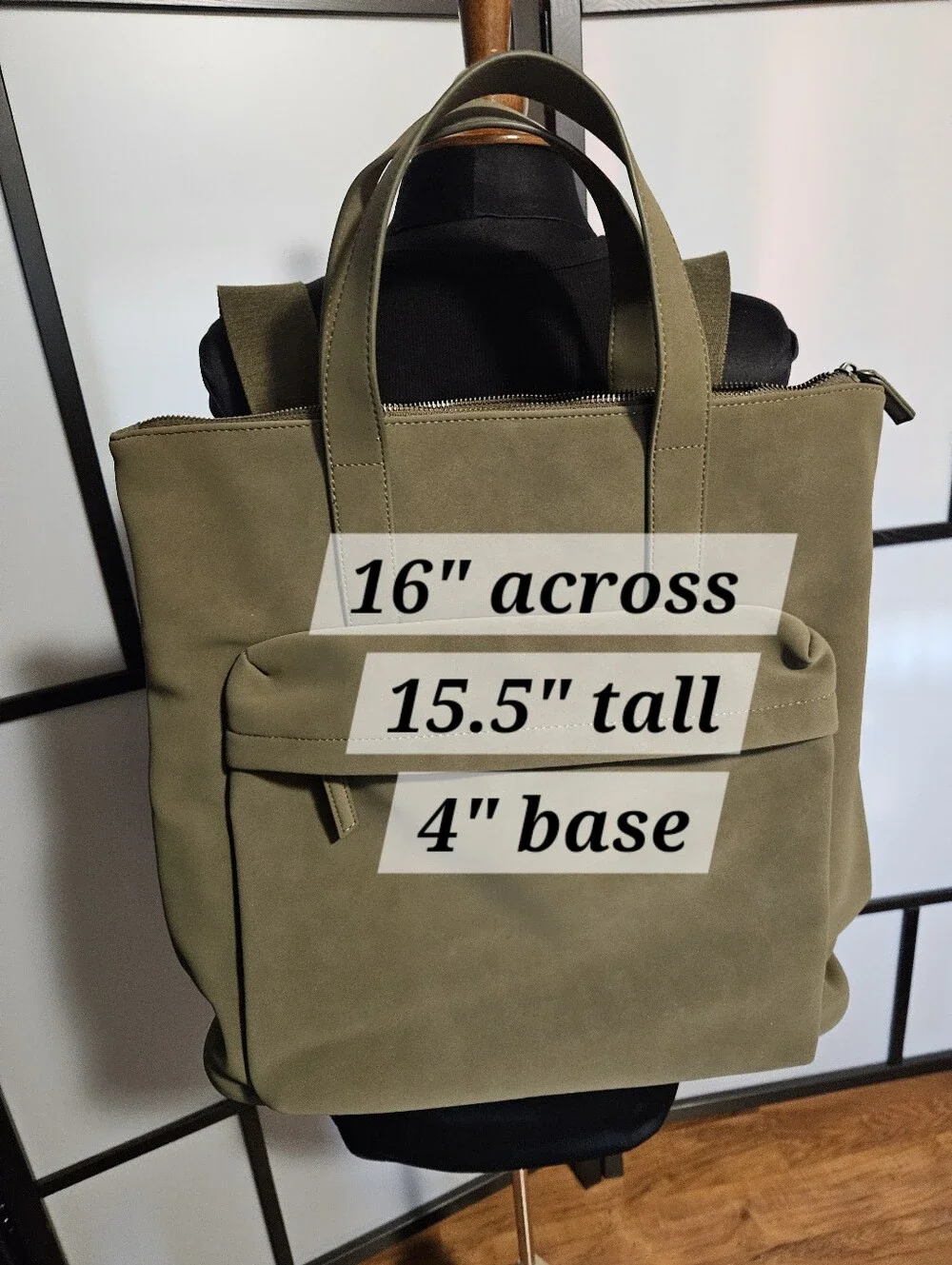 Mango Olive Green Men's Tote-Style Backpack